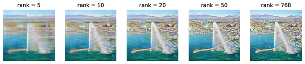 Several low-rank approximations of an image
